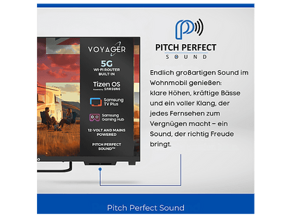 CELLO C24TZR-VOY — TV LED 24", Negro, HD-ready, Smart TV, DVB-T2 (H.265)
