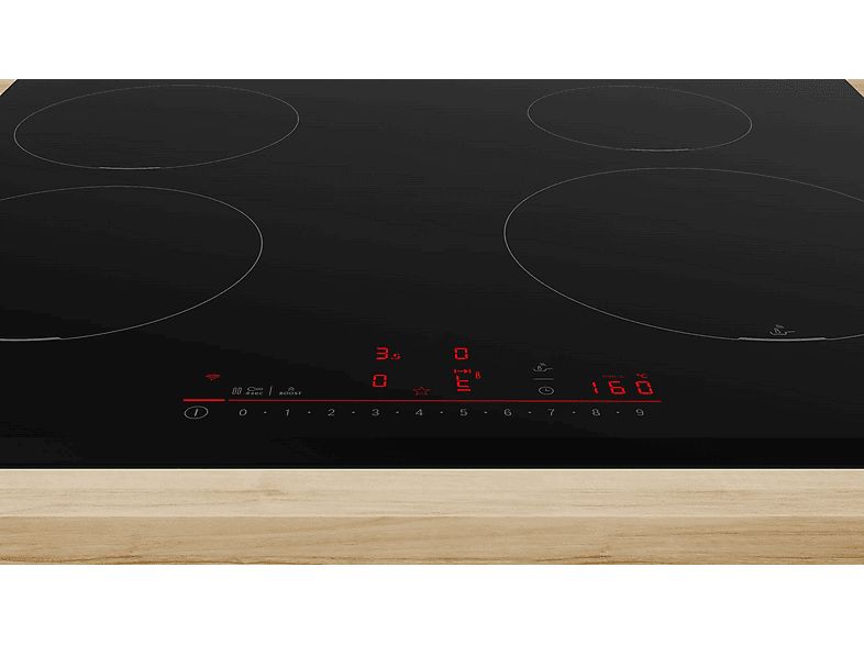 BOSCH PIE631HC1E — Placa inducción, 21 cm, Black, 4 zonas, Control DirectSelect