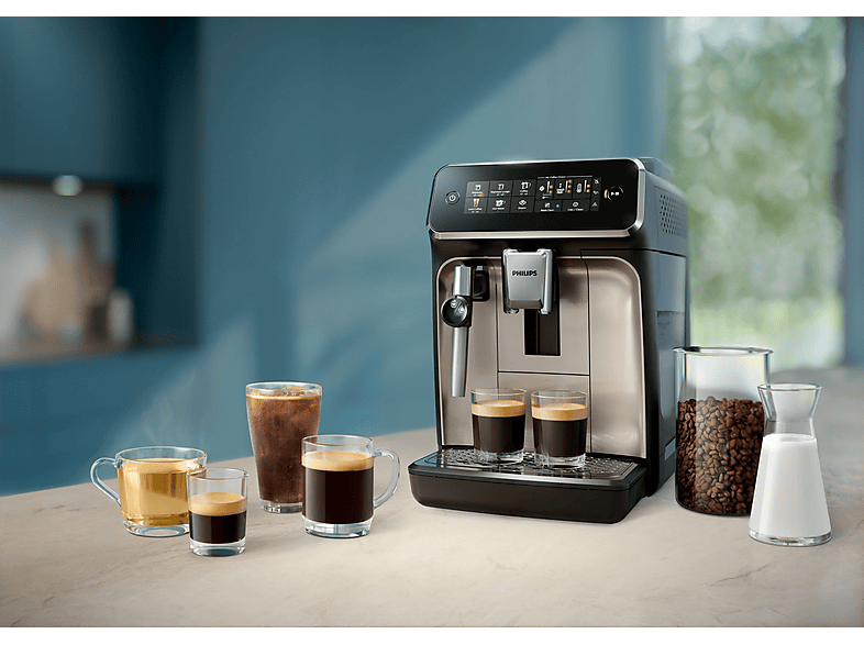 PHILIPS 3300 Series EP3321/40 — Cafetera superautomática, 1500 W, Negro, Tecnología AquaClean, 2 tazas