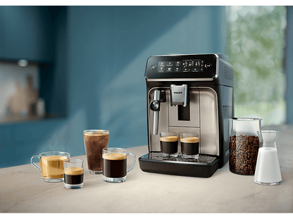 PHILIPS 3300 Series EP3321/40 — Cafetera superautomática, 1500 W, Negro, Tecnología AquaClean, 2 tazas