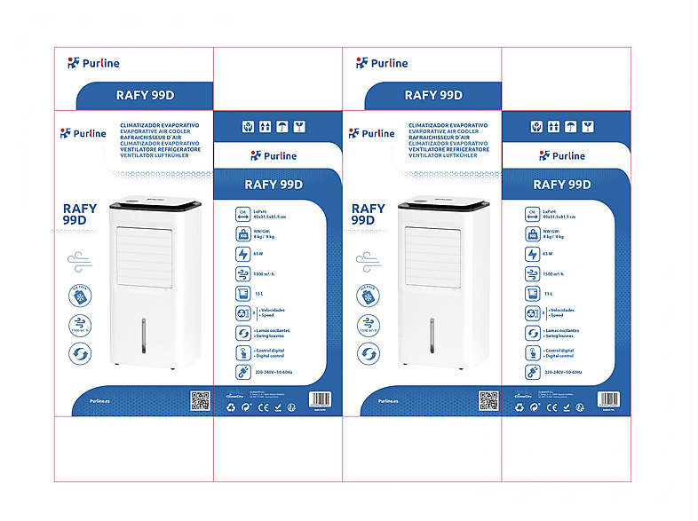 PURLINE — Climatizador evaporativo, Blanco, RAFY 99D PURLINE