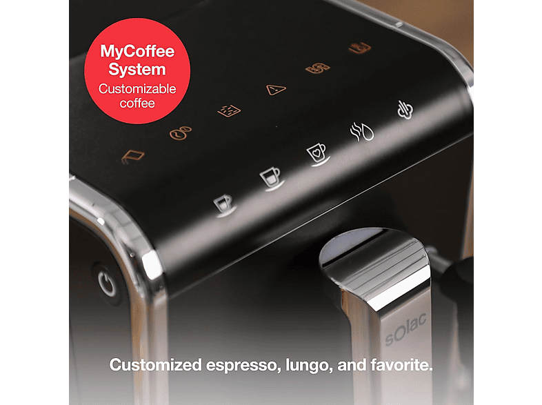 SOLAC LA7617 — Cafetera Espresso, 1470 W, 20 bar, 2 tazas, Plata Oscuro