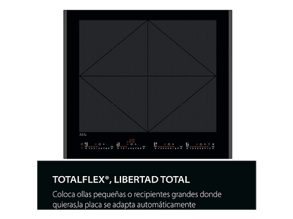 AEG TR64IT00FB — Placa inducción, 4 zonas Flex de 22 cm, 59 cm, Negro, Función Puente