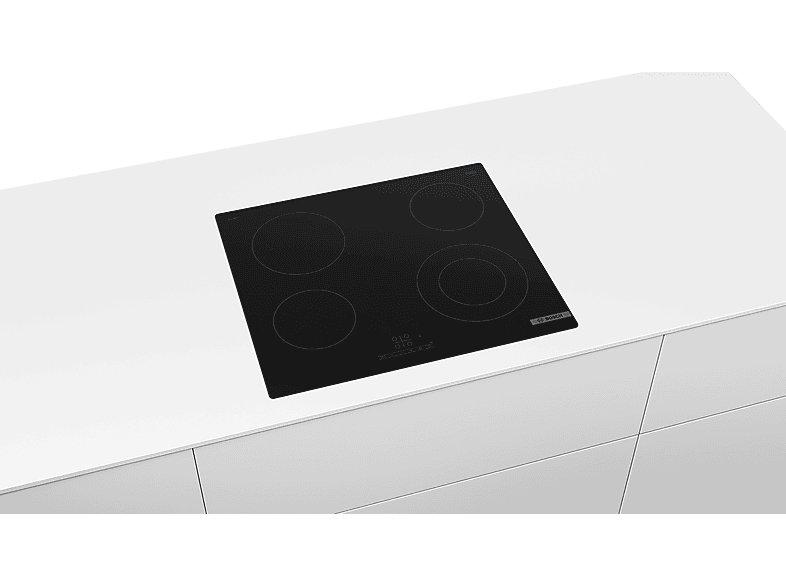 BOSCH PKF611BB8E — Placa vitrocerámica, Vitrocerámica, Eléctrica, Negro, 4 zonas