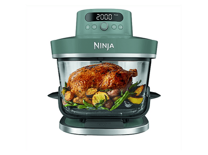 NINJA CRISPi PRO — Freidora de aire, 2050 W, 2 Recipientes de Vídrio: 5..7L y 2.3L, Verde, 5.7 l