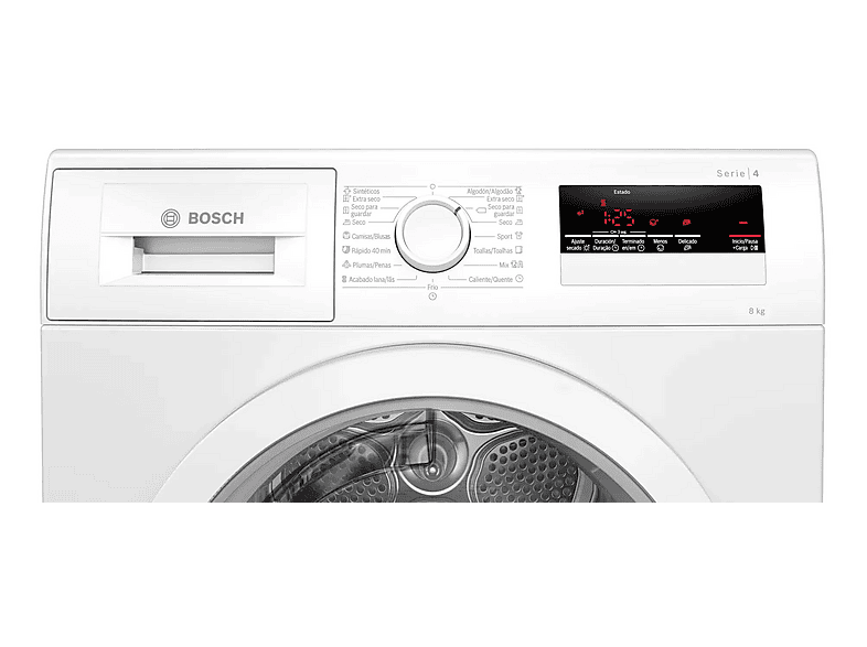 BOSCH WTR85V91ES — Secadora, 8 kg, Blanco, Bomba de calor