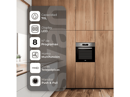 SVAN SHM8700DX — Horno multifunción, 59,5 cm, Inox, Libre instalación, 70 l