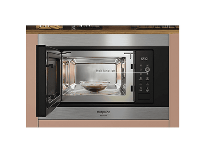 HOTPOINT MF20S IX HA.1 — Microondas integrable, 900 W, Negro, 6 potencia, 20 l