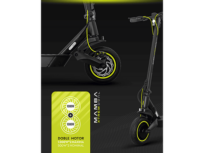 OLSSON MAMBA X-TREM DUAL 50km Autonomía — Patinete electrico, Pot. máx. 2000 W, Carga máx. 120 kg, 15000 mAh, Negro