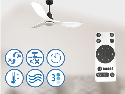 PURLINE TongaD132C04LED64621 — Ventilador de techo, 18 W, 6 velocidades, Negro