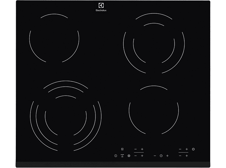 ELECTROLUX EHF6343FOK — Placa de vitrocerámica, 590 mm, Negro, 4 Fuegos zonas