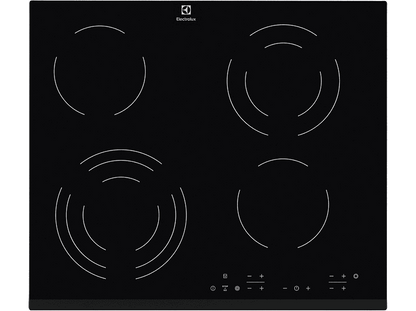 ELECTROLUX EHF6343FOK — Placa de vitrocerámica, 590 mm, Negro, 4 Fuegos zonas