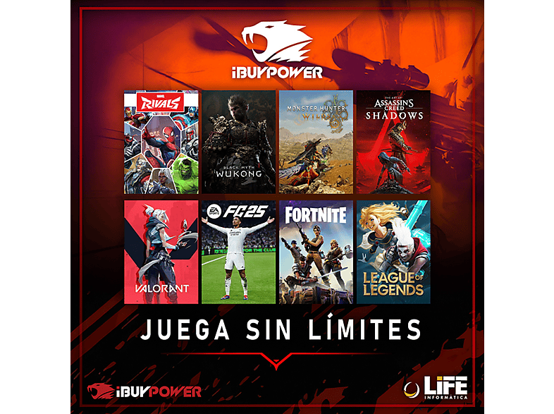 IBUYPOWER Master Carbine Lite — PC Gaming, 16 GB RAM, 1 TB SSD, Negro, AMD Ryzen 7 8700F