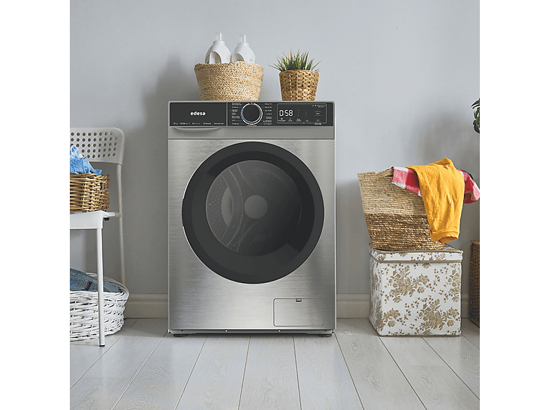 EDESA EWF-7201 X — Lavadora carga frontal, 7 kg, 15 programas, Inox