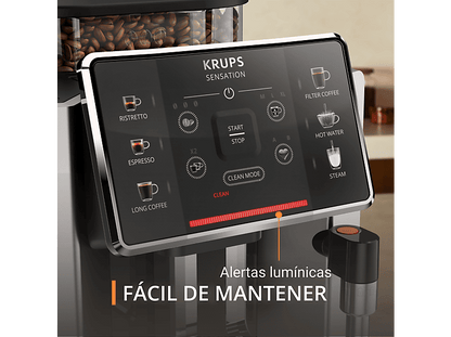 KRUPS Sensation C90 EA910E10 — Cafetera superautomática, 1450 W, 1.7 L, 6 programas, Autolimpieza