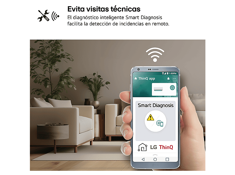 LG WIFIECO12.SET — Aire acondicionado Split 1 x 1, Blanco, 2967 fg/h, ThinQ