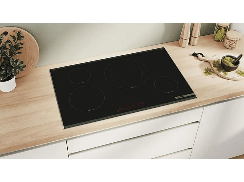 BOSCH PIE875HC1E — Placa inducción, 28 cm, 80 cm, Negro, 4 zonas