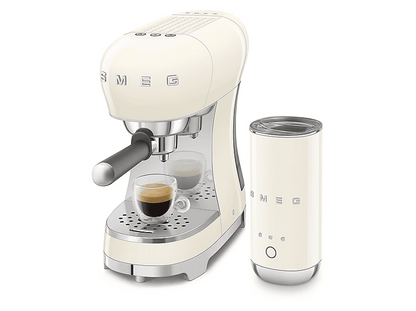SMEG ECF12CREU — Cafetera express, 1350 W, Crema, 15 bar, 2 Tazas