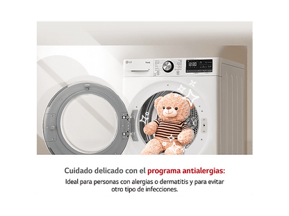 LG RH90V5AV6N — Secadora, 9 kg, 14 programas, Blanco, Bomba de calor
