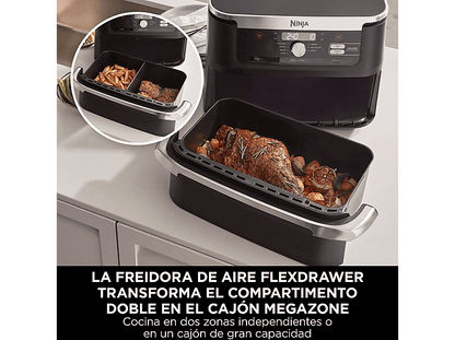 NINJA FlexDrawer 7 en 1 AF500EU — Freidora de aire, 2470 W, Negro, 7 Programas, Capacidad 10.4l