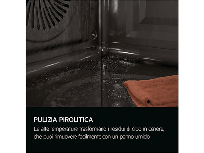 AEG Series 6000 OR6PB51WSB — Horno a vapor, Integrable, Pirolítico, 596 mm, Negro