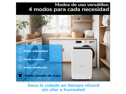 HJM DHM30: 30L/día — Deshumidificador, Superficie 55-60 m2, Silencioso, Depósito 4L, 210W