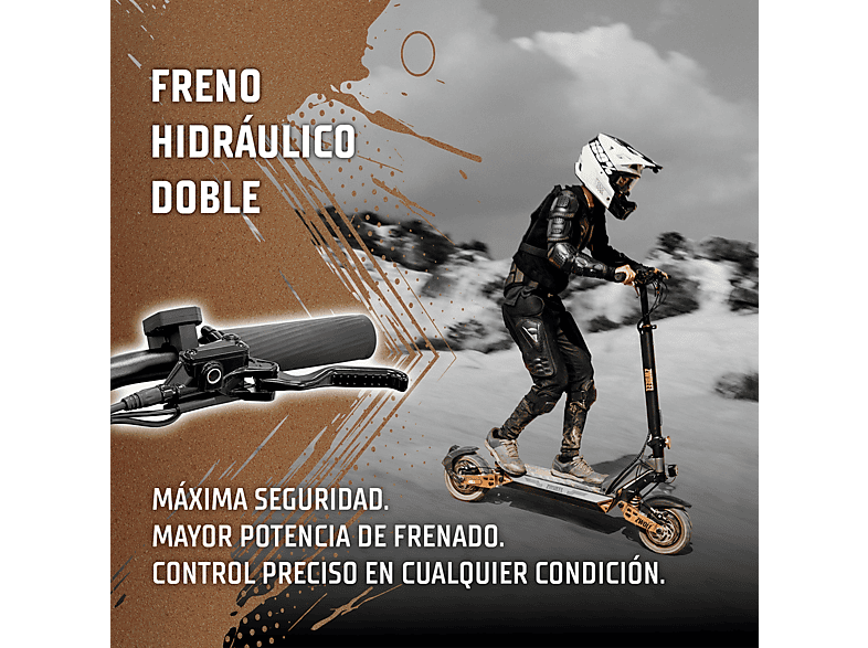 ZWHEEL ZWolf Duo — Patinete eléctrico, Pot. máx. 2000 W, Carga máx. 120 kg, 20000 mAh, 70 km autonomía
