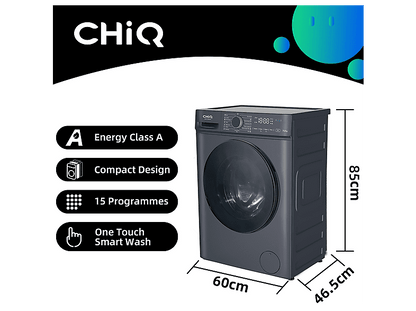 CHIQ CW07123863AX — Lavadora carga frontal, 7 kg, 16 programas, 1200 rpm, Gris oscuro