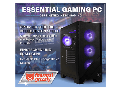 HYPER BYTE Essential Gaming — PC Gaming, 16 GB RAM, 256 GB SSD, Windows, Negro