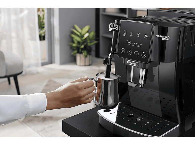 DE LONGHI — Cafetera superautomática, Vaporizador, 1450 W, Negro, De'Longhi Magnifica Start ECAM220.21.BG