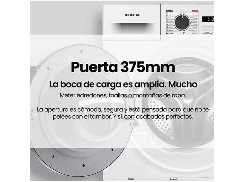 INFINITON SD-BC9DWP — Secadora Bomba de Calor, 9 kg, 16 programas, Blanco