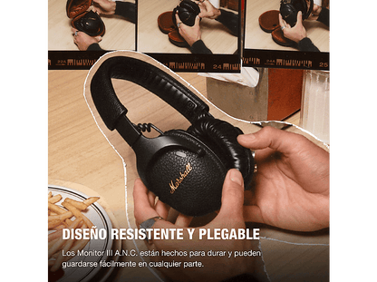 MARSHALL Monitor III A.N.C. — Auriculares inalámbricos, Circumaurales, Plegables, Negro, Bluetooth 5.3