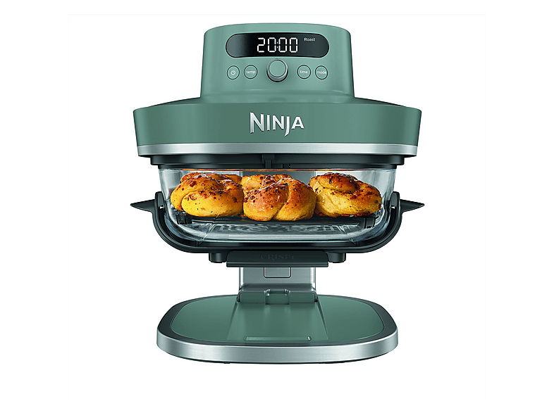 NINJA CRISPi PRO — Freidora de aire, 2050 W, 2 Recipientes de Vídrio: 5..7L y 2.3L, Verde, 5.7 l