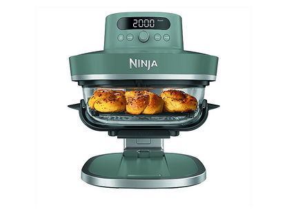 NINJA CRISPi PRO — Freidora de aire, 2050 W, 2 Recipientes de Vídrio: 5..7L y 2.3L, Verde, 5.7 l