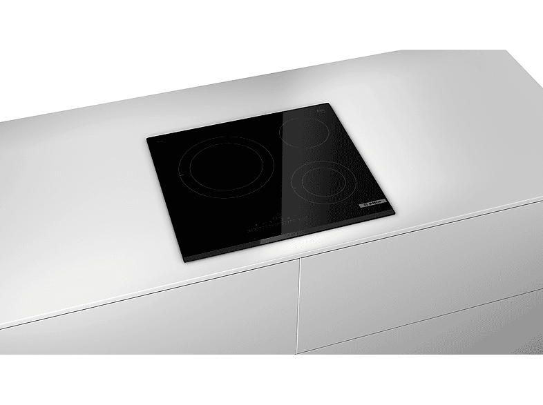 BOSCH PKK631FP8E — Placa vitrocerámica, Negro, 3 zonas, Direct Select, 2 Zonas flexibles de cocción