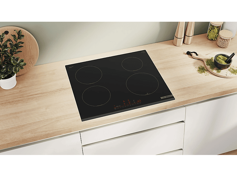 BOSCH PIE631HC1E — Placa inducción, 21 cm, Black, 4 zonas, Control DirectSelect
