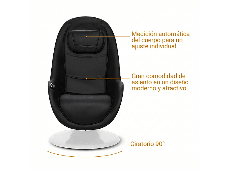 MEDISANA RS 660 — Sillón de masaje, Peso máximo 120 kg, Niveles de funcionamiento: 3, negro