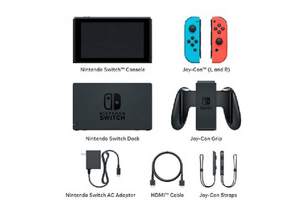 NINTENDO Switch — Consola, 6.2", Joy-Con, Azul y Rojo Neón