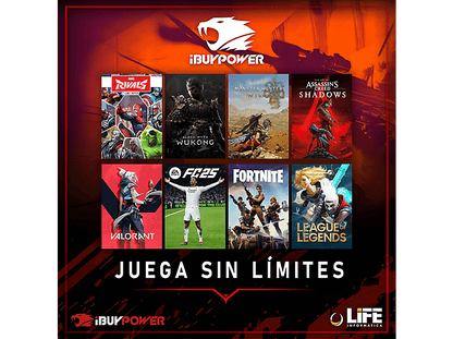 IBUYPOWER Fighter Warstrike Plus — PC Gaming, 32 GB RAM, 1 TB SSD, Negro, AMD Ryzen 7 5700X