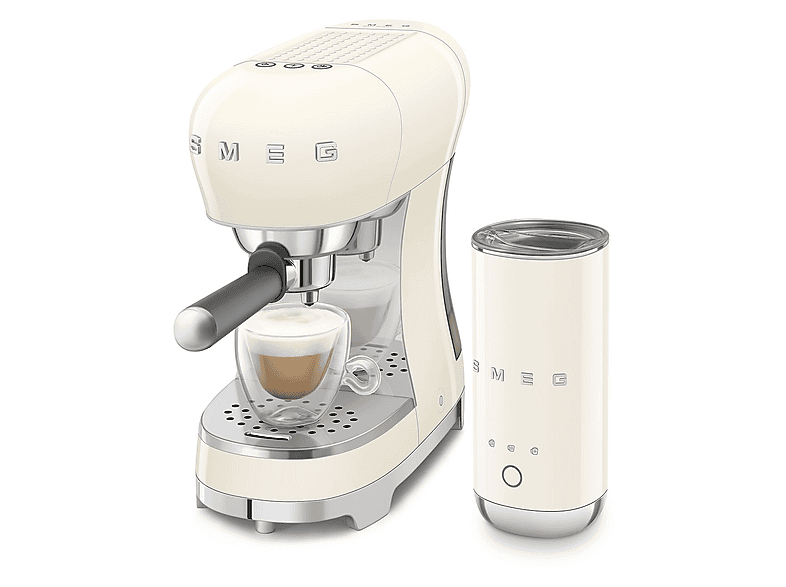 SMEG ECF12CREU — Cafetera express, 1350 W, Crema, 15 bar, 2 Tazas