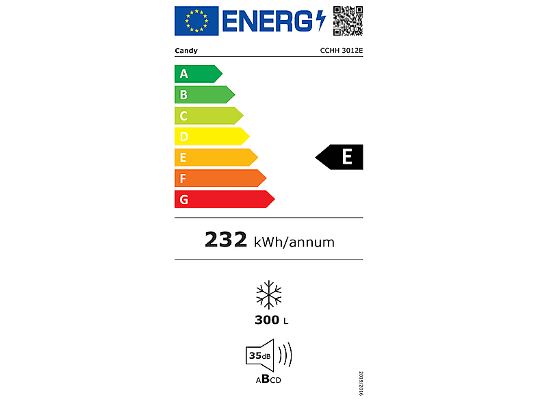 CANDY CCHH 3012E — Congelador horizontal, 840 mm, Blanco, 300 l