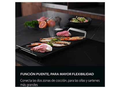 AEG TI63IQ30FB — Placa inducción, Zona grande 28 cm, 59 cm, Negro, 3 zonas
