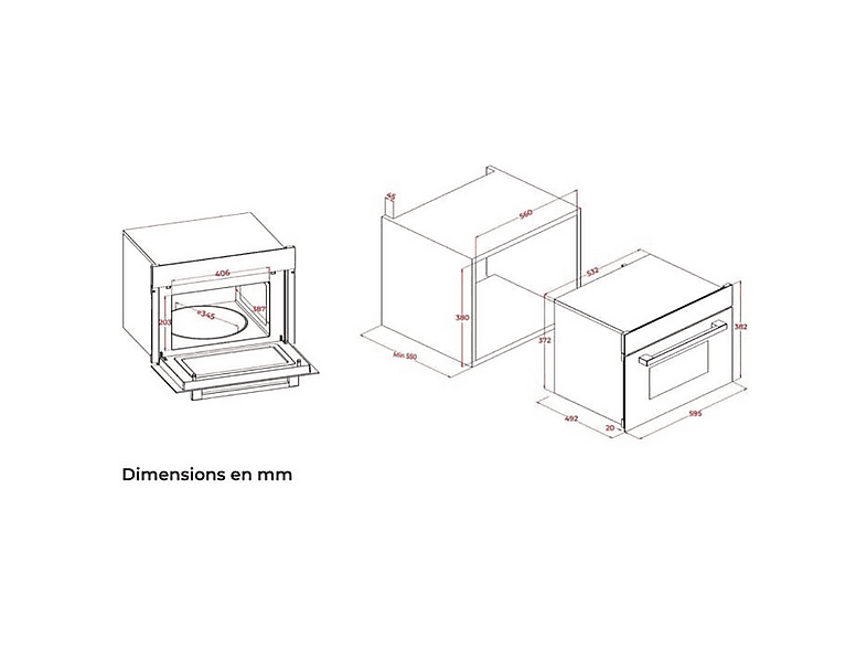 CONTINENTAL EDISON CEMO34CEB3 — Microondas, 1450 W, Negro, 34 l