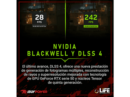 IBUYPOWER Master Carbine Lite — PC Gaming, 16 GB RAM, 1 TB SSD, Negro, AMD Ryzen 7 8700F