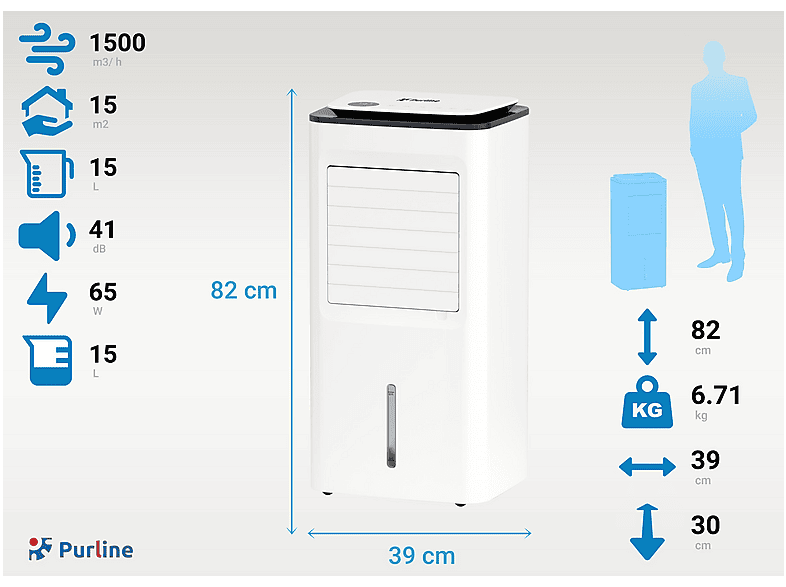PURLINE — Climatizador evaporativo, Blanco, RAFY 99D PURLINE