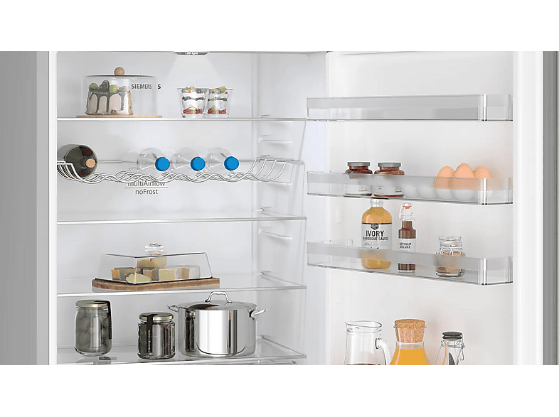 SIEMENS iQ300 KG49NXIDF — Frigorífico combi, Altura 203 mm, No Frost, Capacidad 440 l, Stainless steel