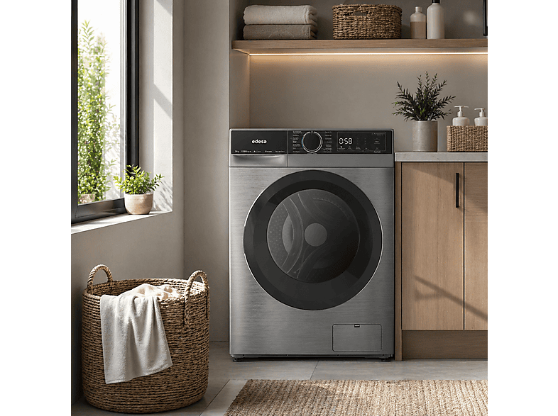 EDESA EWF-7201 X — Lavadora carga frontal, 7 kg, 15 programas, Inox