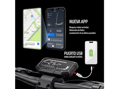 ZWHEEL ZLion Duo — Patinete eléctrico, Pot. máx. 2000 W, Carga máx. 120 kg, 15000 mAh, Negro