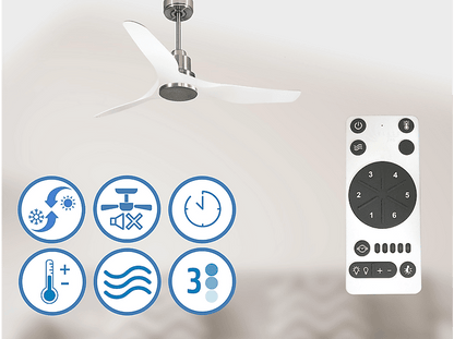 PURLINE ThassosD127C0464486 — Ventilador de techo, 6 velocidades, Plata