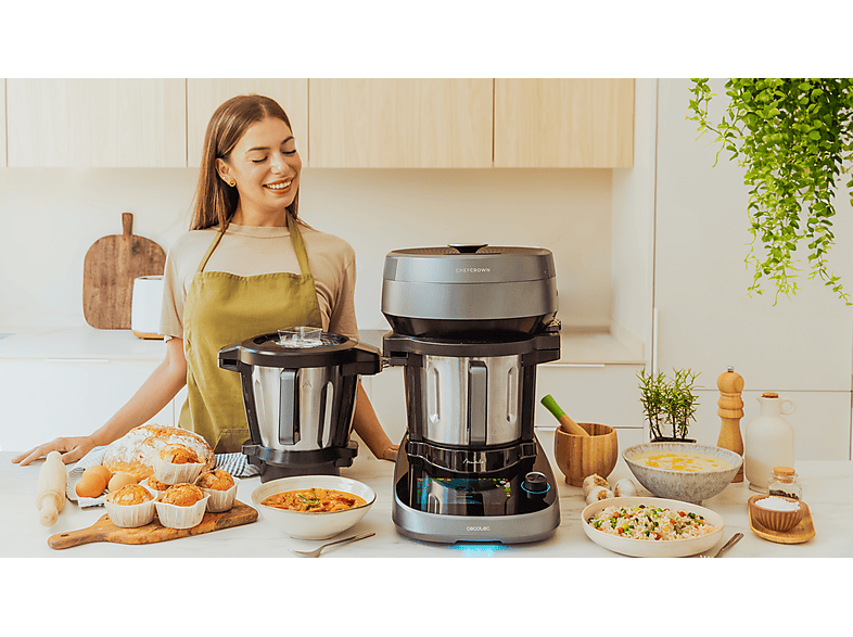 CECOTEC Mambo CooKing Total Gourmet — Robot de cocina, 2200W, Dispensador, Autolimpieza, Inox